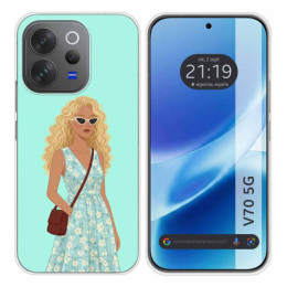 Funda Silicona para Vivo V70 5G diseño Mujer 07 Dibujos
