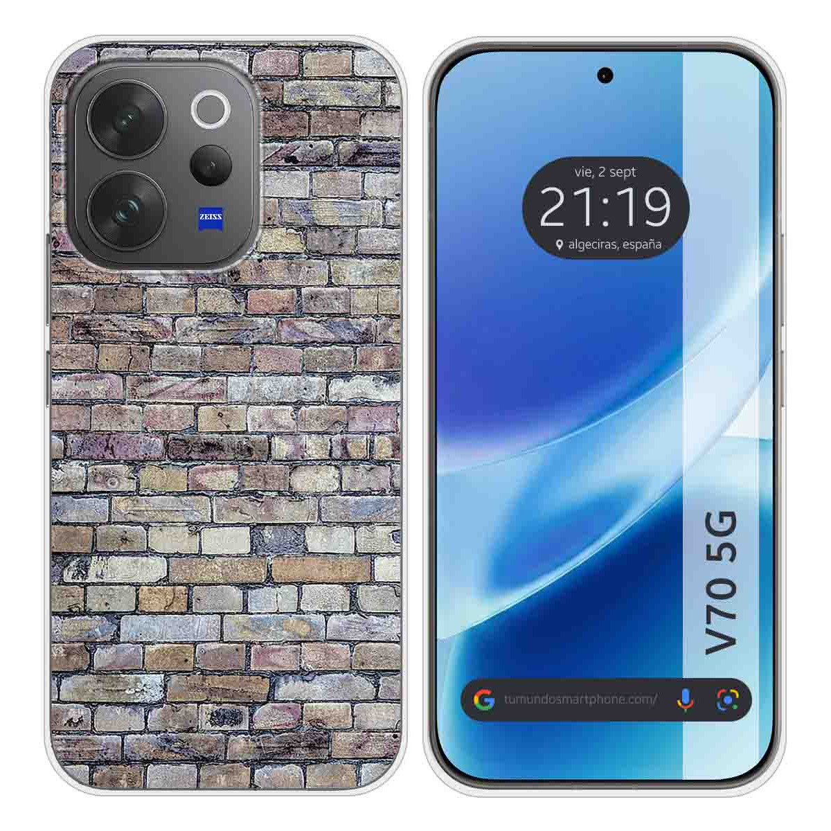 Funda Silicona para Vivo V70 5G diseño Ladrillo...