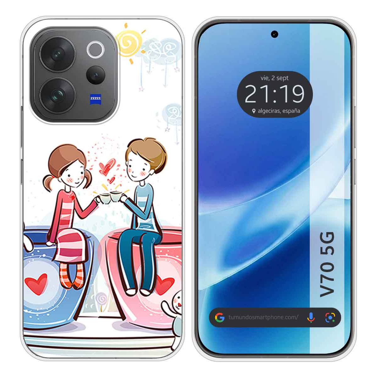 Funda Silicona para Vivo V70 5G diseño Café...