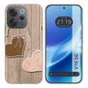 Funda Silicona para Vivo V70 5G diseño Corazones Madera Dibujos