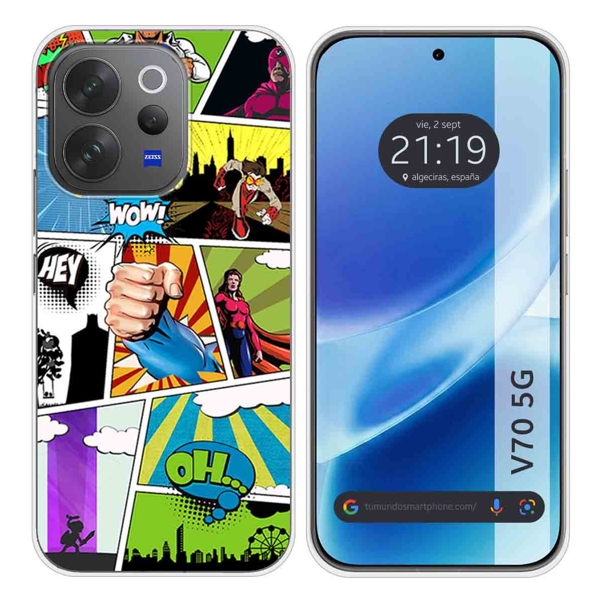 Funda Silicona para Vivo V70 5G diseño Comic...