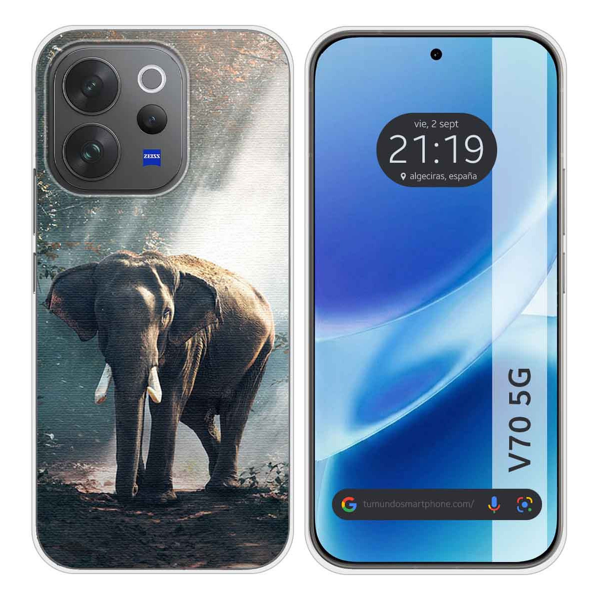 Funda Silicona para Vivo V70 5G diseño Elefante...