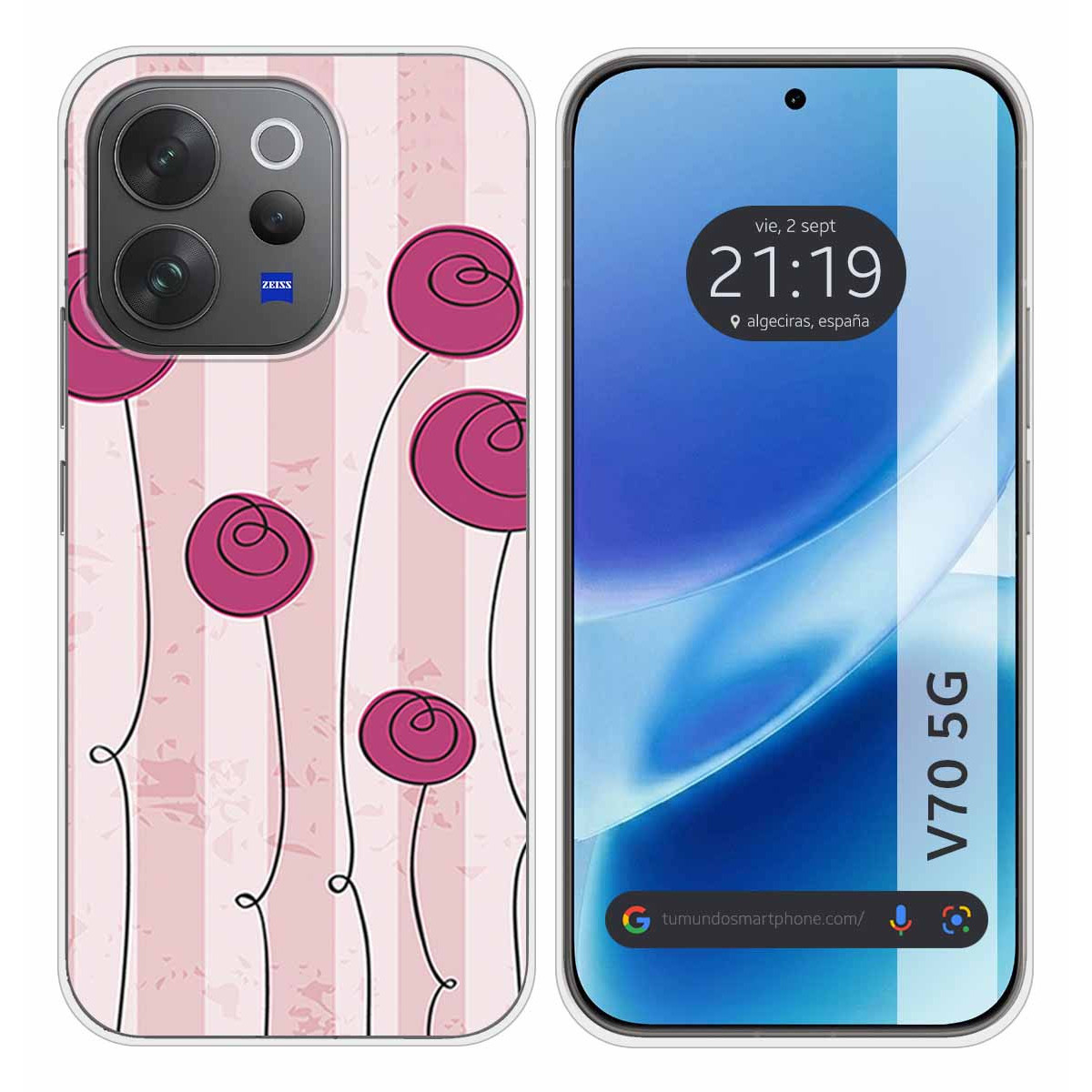 Funda Silicona para Vivo V70 5G diseño Flores...