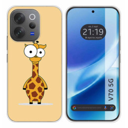 Funda Silicona para Vivo V70 5G diseño Jirafa Dibujos