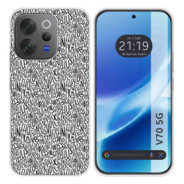 Funda Silicona para Vivo V70 5G diseño Letras Dibujos