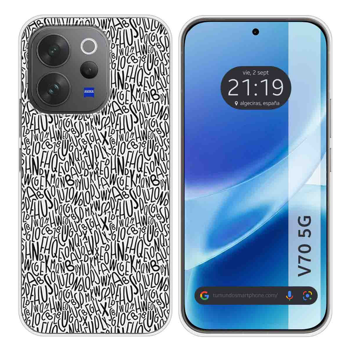 Funda Silicona para Vivo V70 5G diseño Letras...