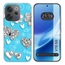 Funda Silicona para Vivo V70 5G diseño Mariposas Dibujos