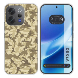 Funda Silicona para Vivo V70 5G diseño Sand Camuflaje...
