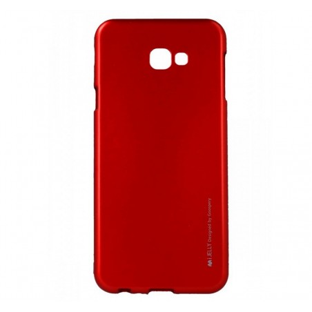 Funda Gel Tpu Mercury i-Jelly Metal para Samsung Galaxy J4+ Plus color Roja