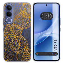 Funda Silicona Transparente para Vivo V70 FE diseño Hojas...
