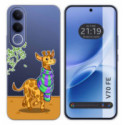 Funda Silicona Transparente para Vivo V70 FE diseño Jirafa Dibujos