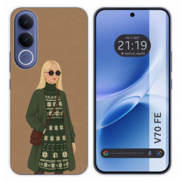 Funda Silicona para Vivo V70 FE diseño Mujer 08 Dibujos