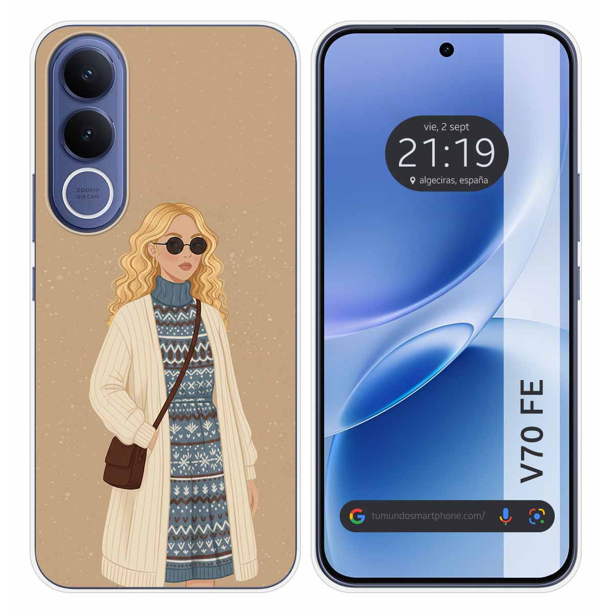 Funda Silicona para Vivo V70 FE diseño Mujer 10...