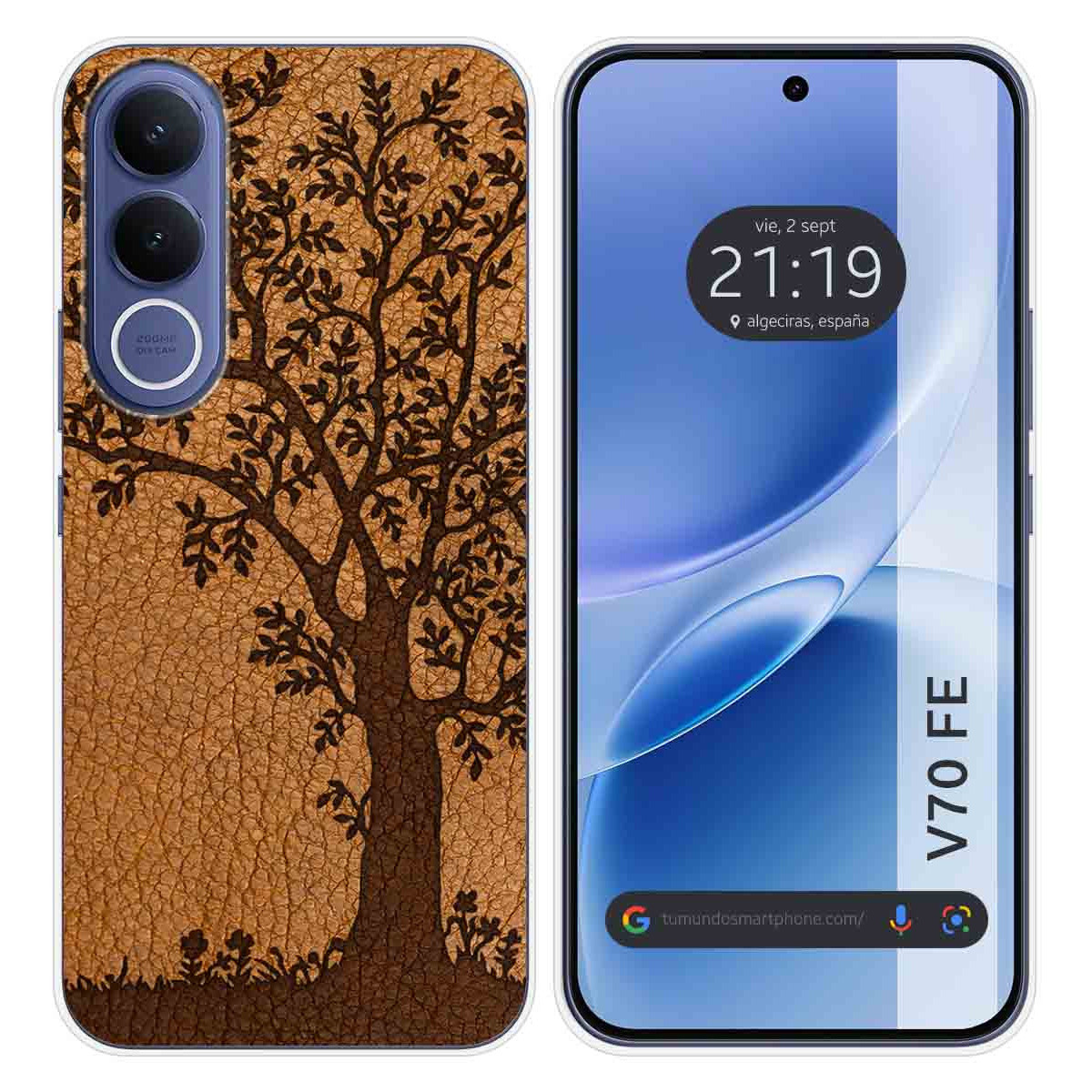 Funda Silicona para Vivo V70 FE diseño Cuero 03...