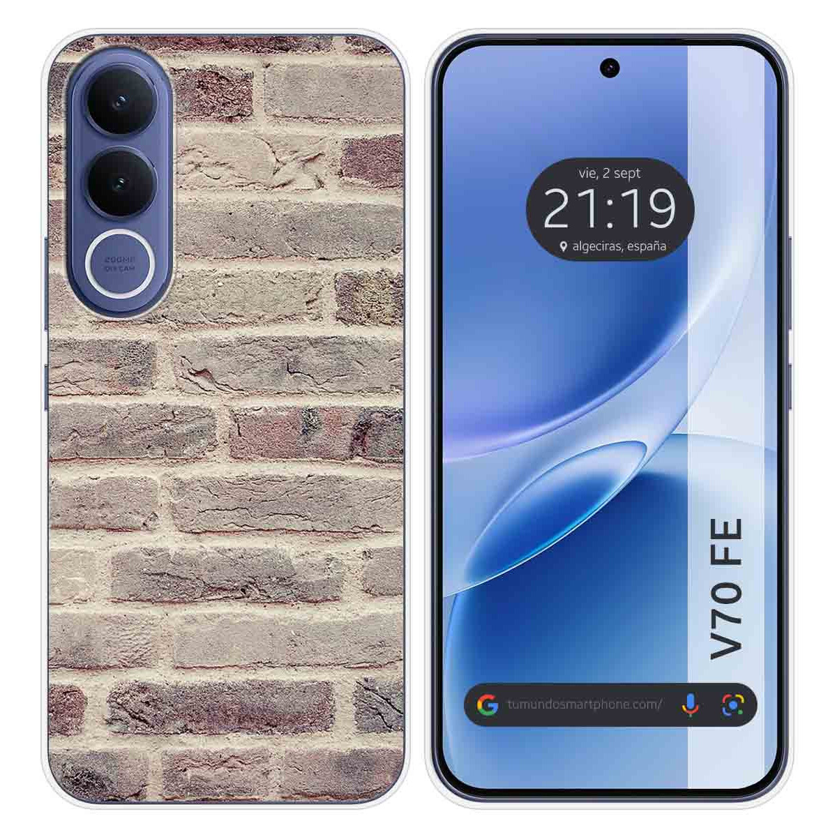 Funda Silicona para Vivo V70 FE diseño Ladrillo...