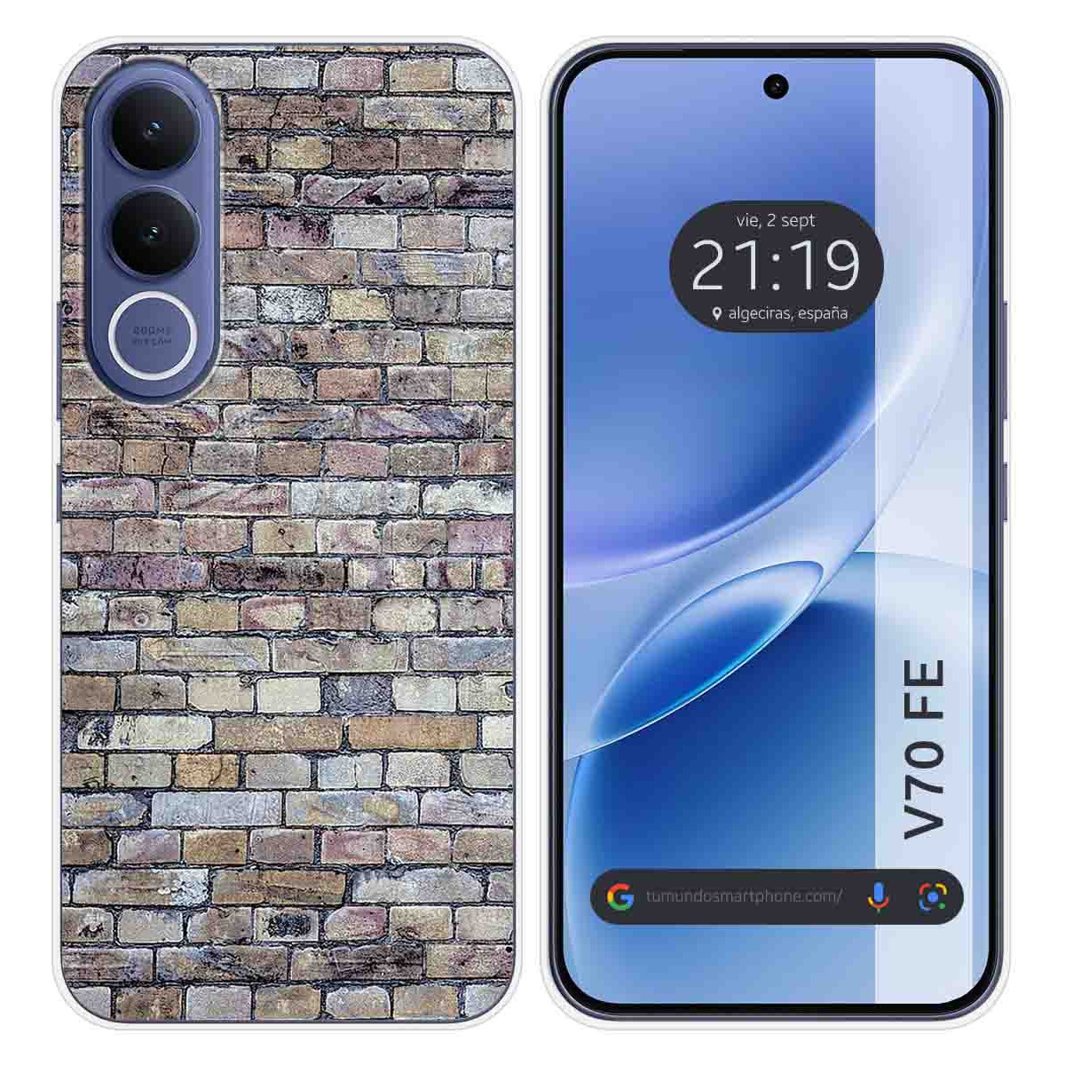 Funda Silicona para Vivo V70 FE diseño Ladrillo...