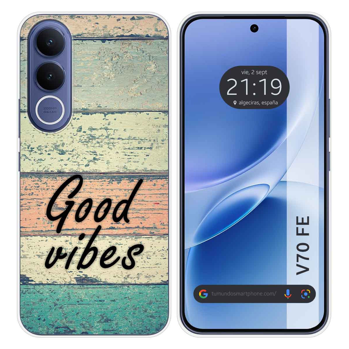 Funda Silicona para Vivo V70 FE diseño Madera...