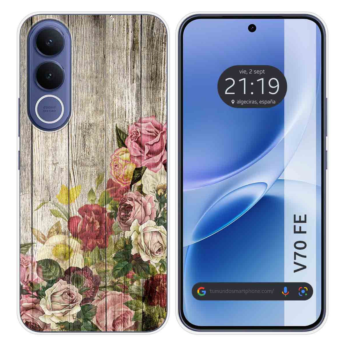 Funda Silicona para Vivo V70 FE diseño Madera...