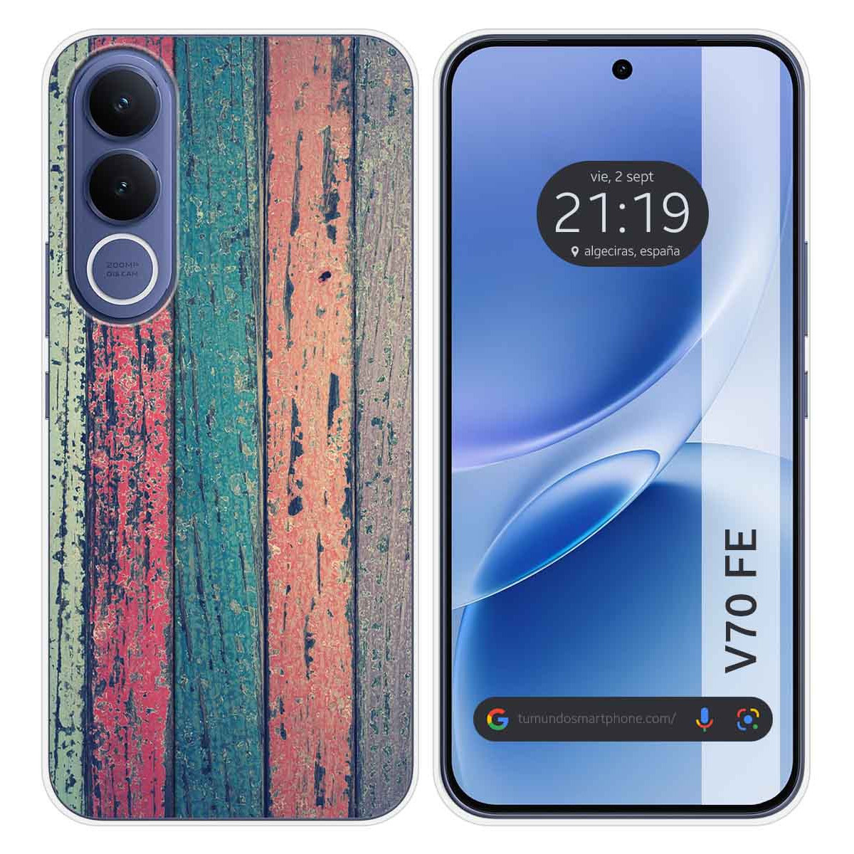 Funda Silicona para Vivo V70 FE diseño Madera...