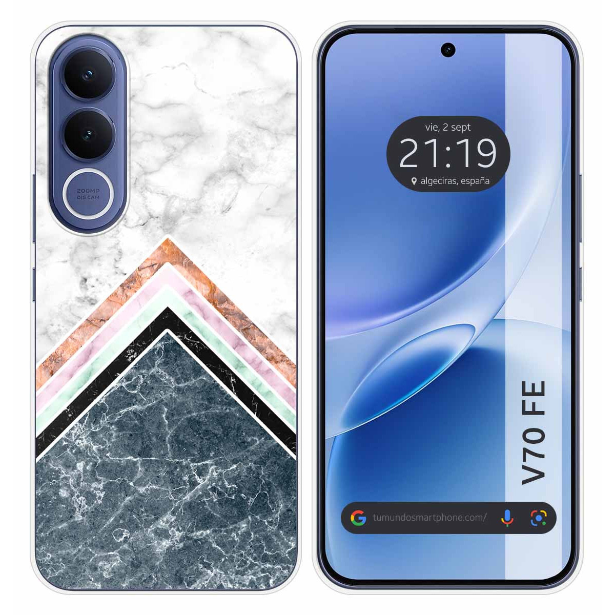 Funda Silicona para Vivo V70 FE diseño Mármol...