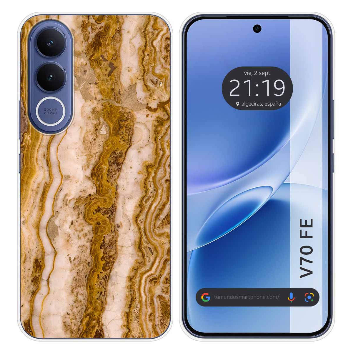 Funda Silicona para Vivo V70 FE diseño Mármol...