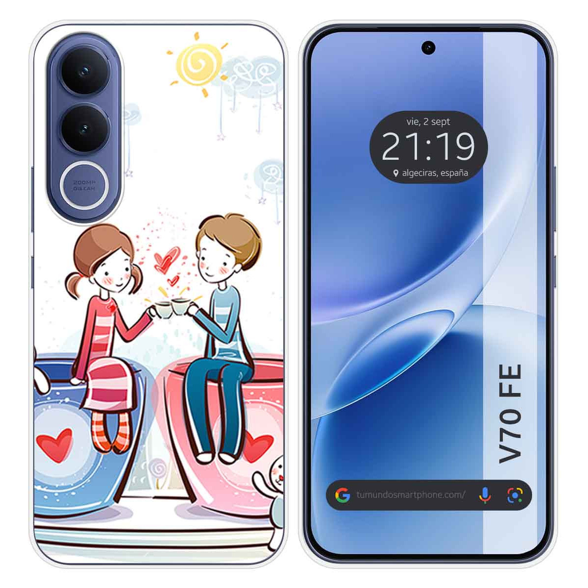 Funda Silicona para Vivo V70 FE diseño Café...