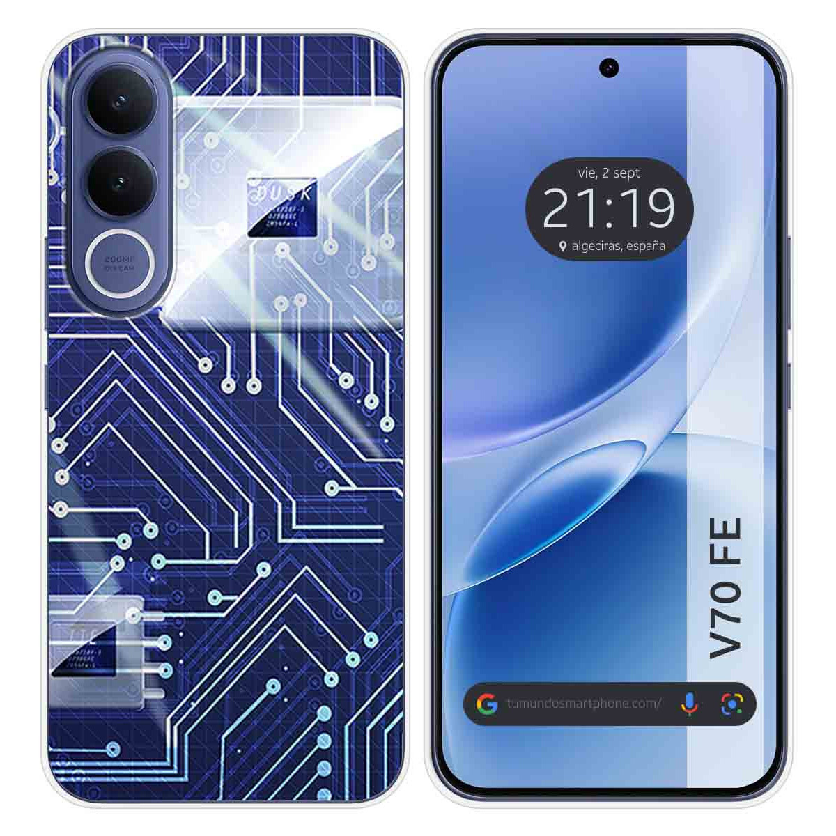 Funda Silicona para Vivo V70 FE diseño Circuito...