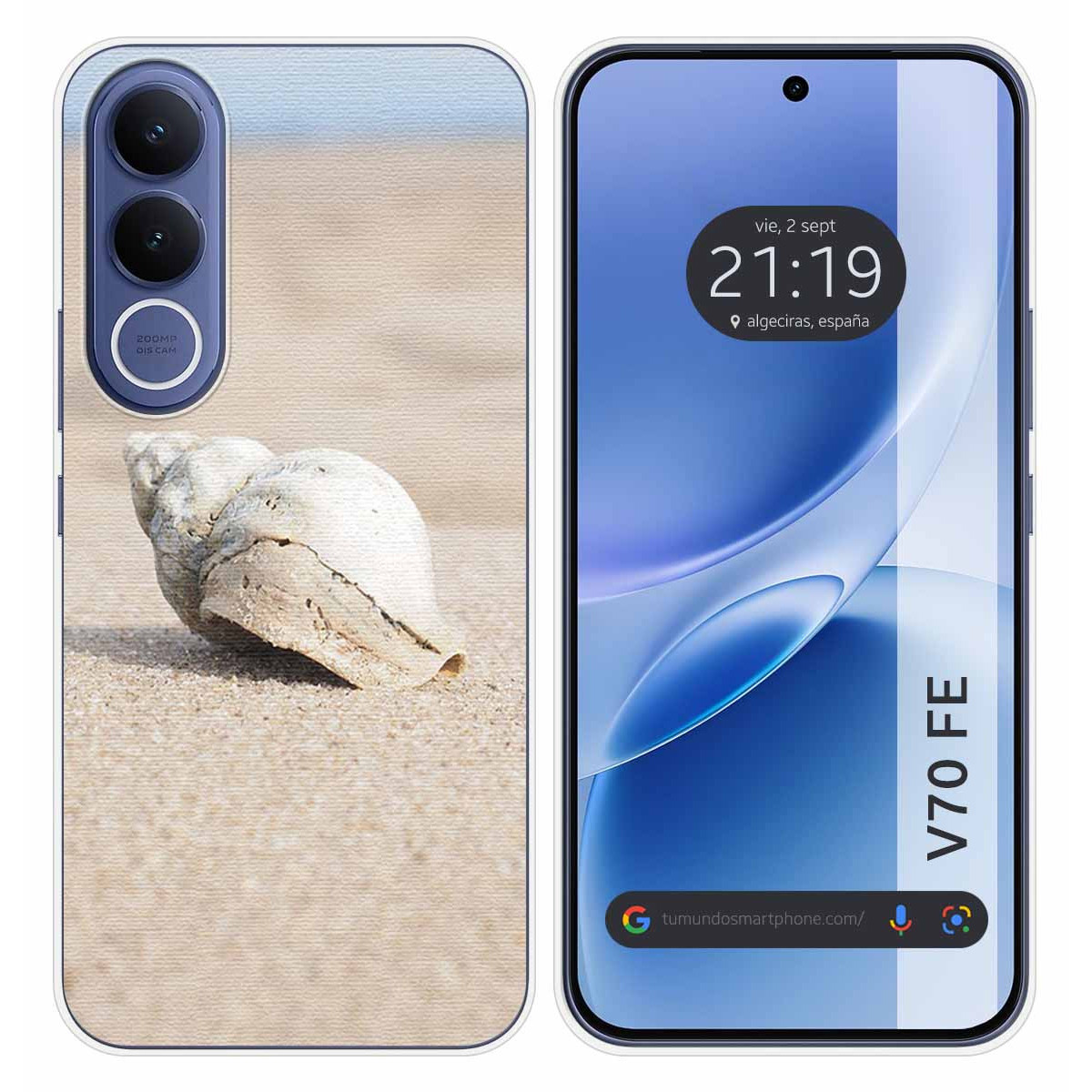 Funda Silicona para Vivo V70 FE diseño Concha...