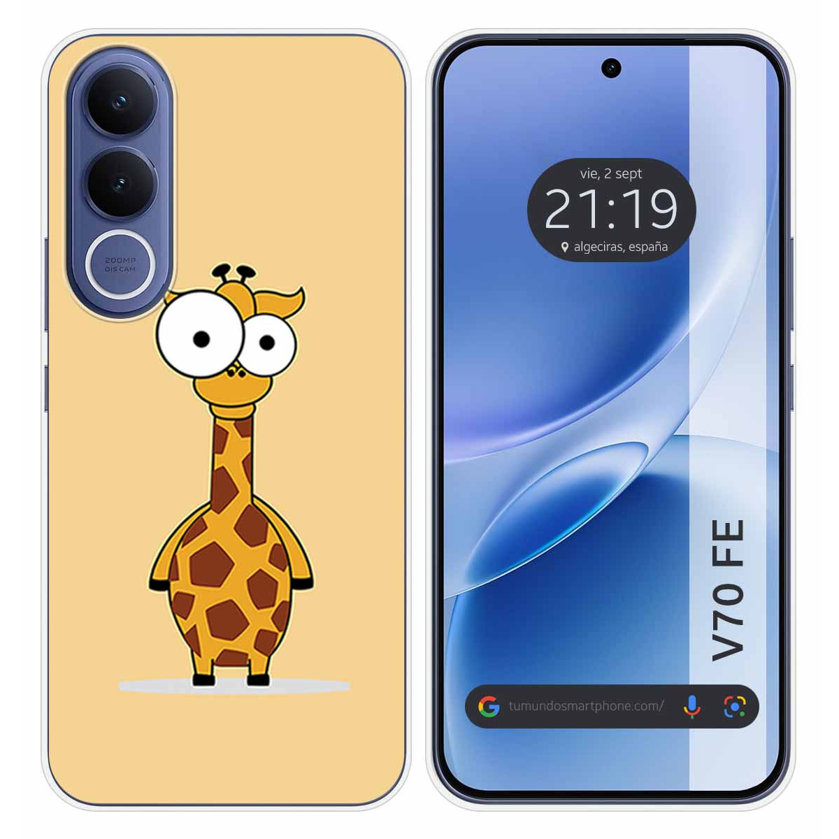 Funda Silicona para Vivo V70 FE diseño Jirafa...