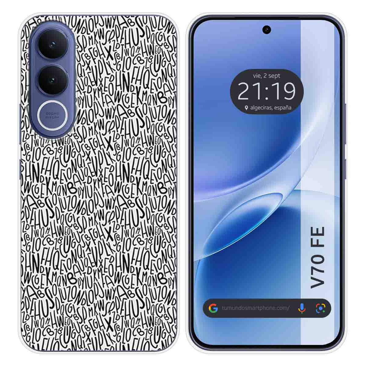 Funda Silicona para Vivo V70 FE diseño Letras...