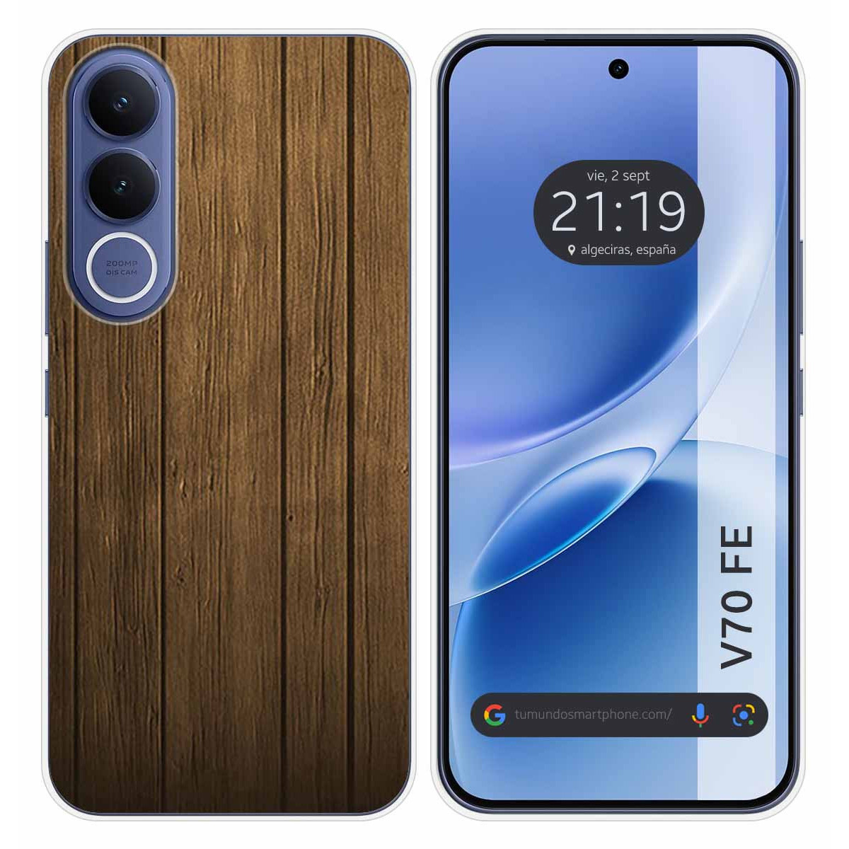 Funda Silicona para Vivo V70 FE diseño Madera...