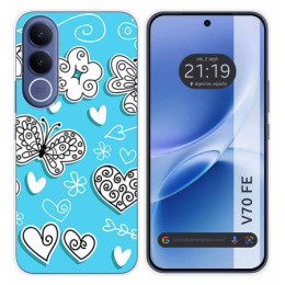 Funda Silicona para Vivo V70 FE diseño Mariposas Dibujos