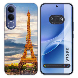 Funda Silicona para Vivo V70 FE diseño Paris Dibujos