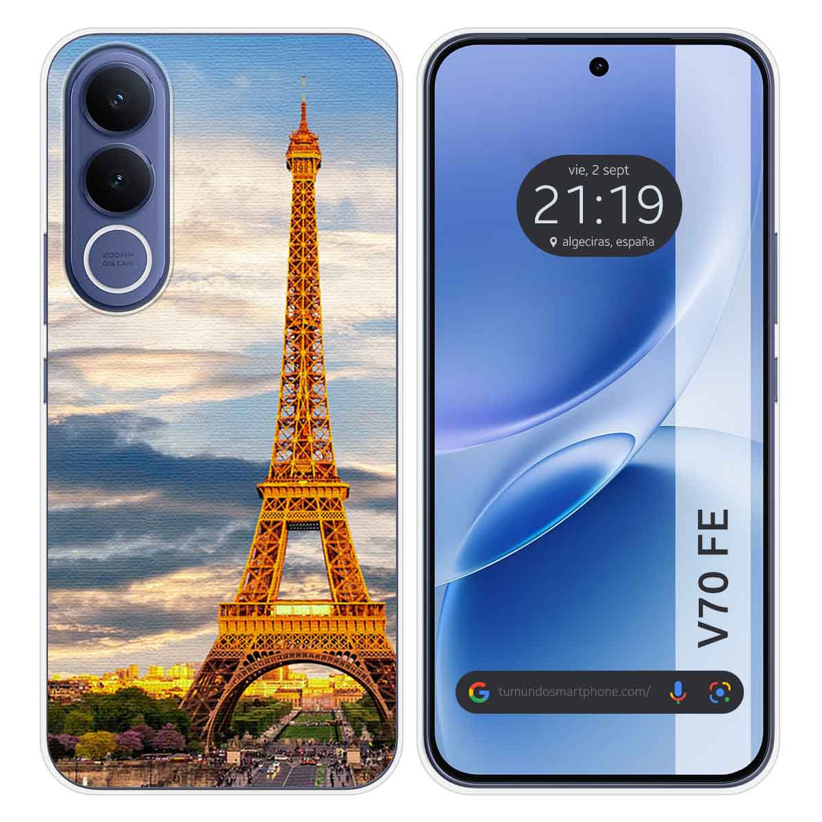 Funda Silicona para Vivo V70 FE diseño Paris...