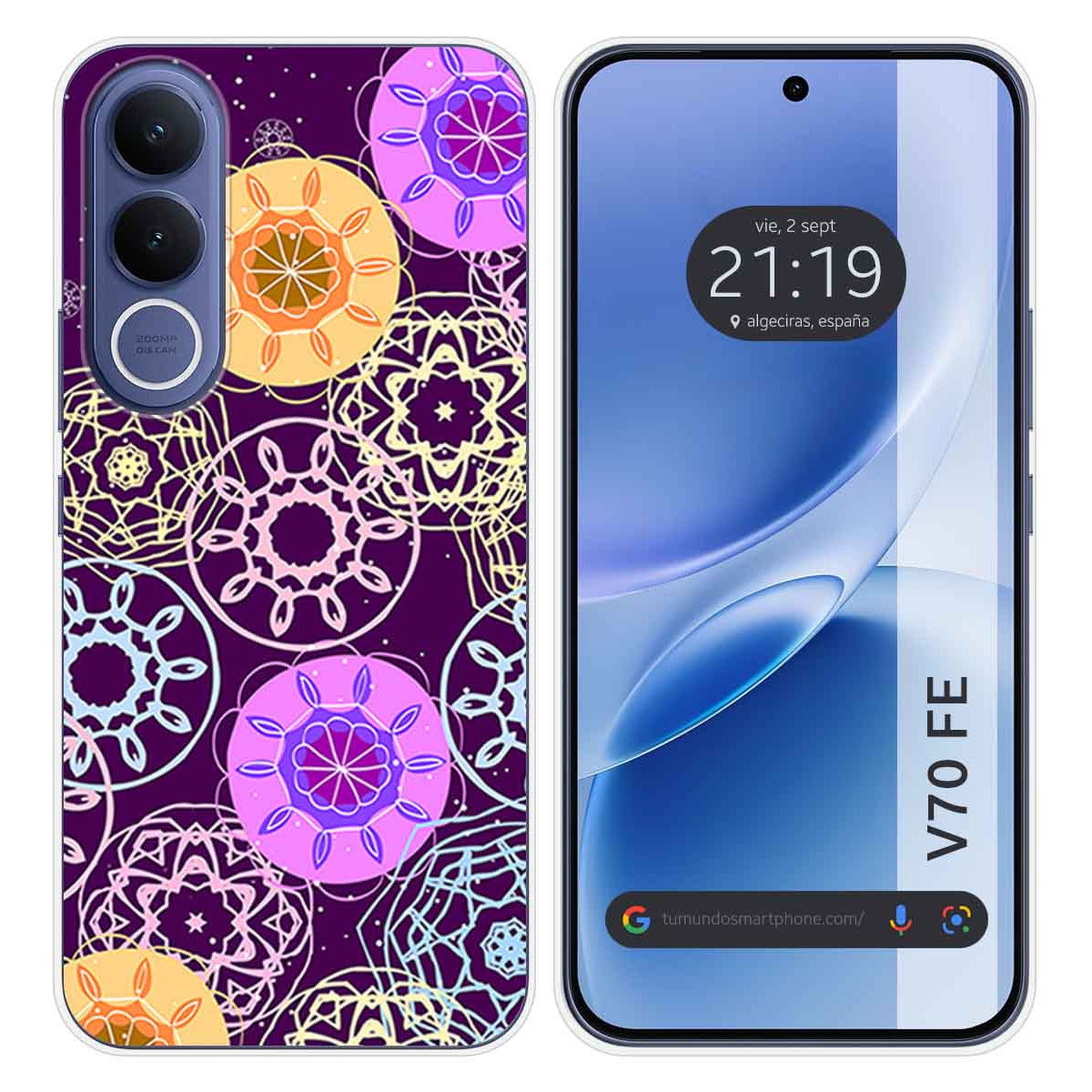 Funda Silicona para Vivo V70 FE diseño Radial...