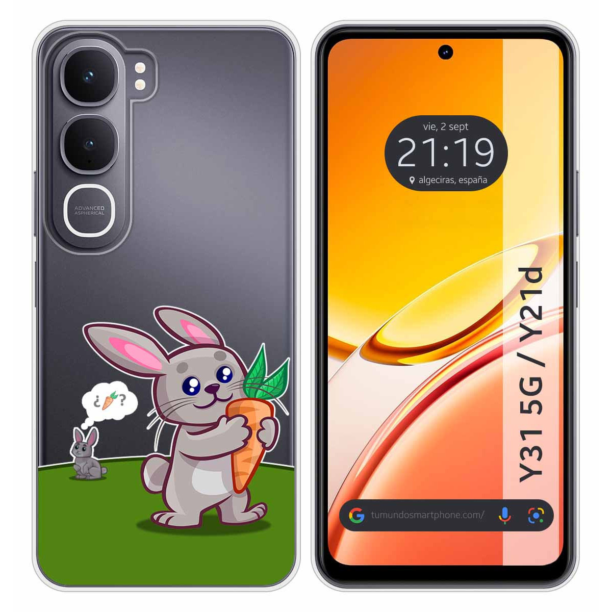 Funda Silicona Transparente para Vivo Y31 5G /...