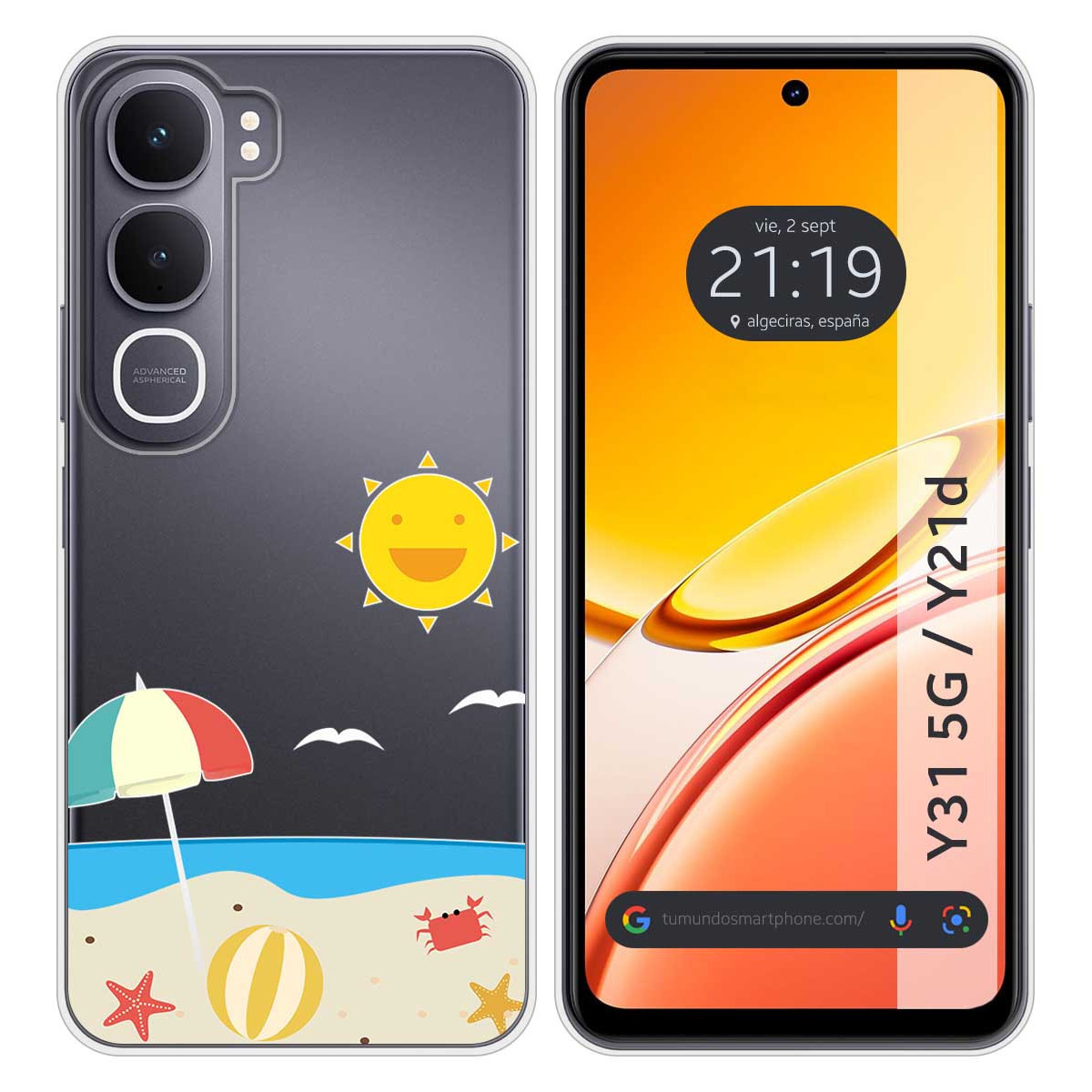 Funda Silicona Transparente para Vivo Y31 5G /...