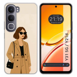 Funda Silicona para Vivo Y31 5G / Y21d diseño Mujer 01...