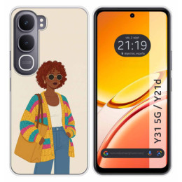 Funda Silicona para Vivo Y31 5G / Y21d diseño Mujer 05...