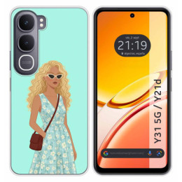 Funda Silicona para Vivo Y31 5G / Y21d diseño Mujer 07...