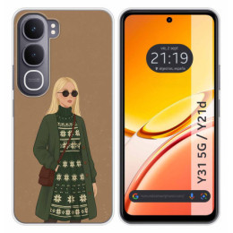 Funda Silicona para Vivo Y31 5G / Y21d diseño Mujer 08...