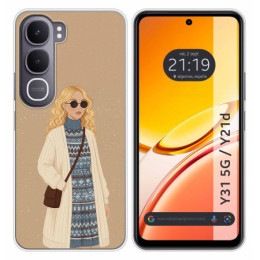 Funda Silicona para Vivo Y31 5G / Y21d diseño Mujer 10...