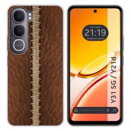 Funda Silicona para Vivo Y31 5G / Y21d diseño Cuero 01...