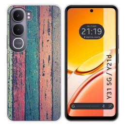 Funda Silicona para Vivo Y31 5G / Y21d diseño Madera 10...