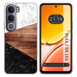 Funda Silicona para Vivo Y31 5G / Y21d diseño Mármol 11...