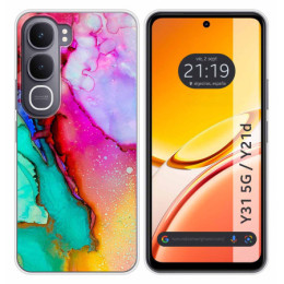 Funda Silicona para Vivo Y31 5G / Y21d diseño Mármol 15...
