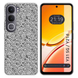 Funda Silicona para Vivo Y31 5G / Y21d diseño Letras Dibujos