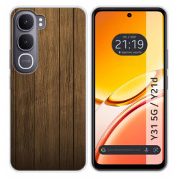 Funda Silicona para Vivo Y31 5G / Y21d diseño Madera Dibujos