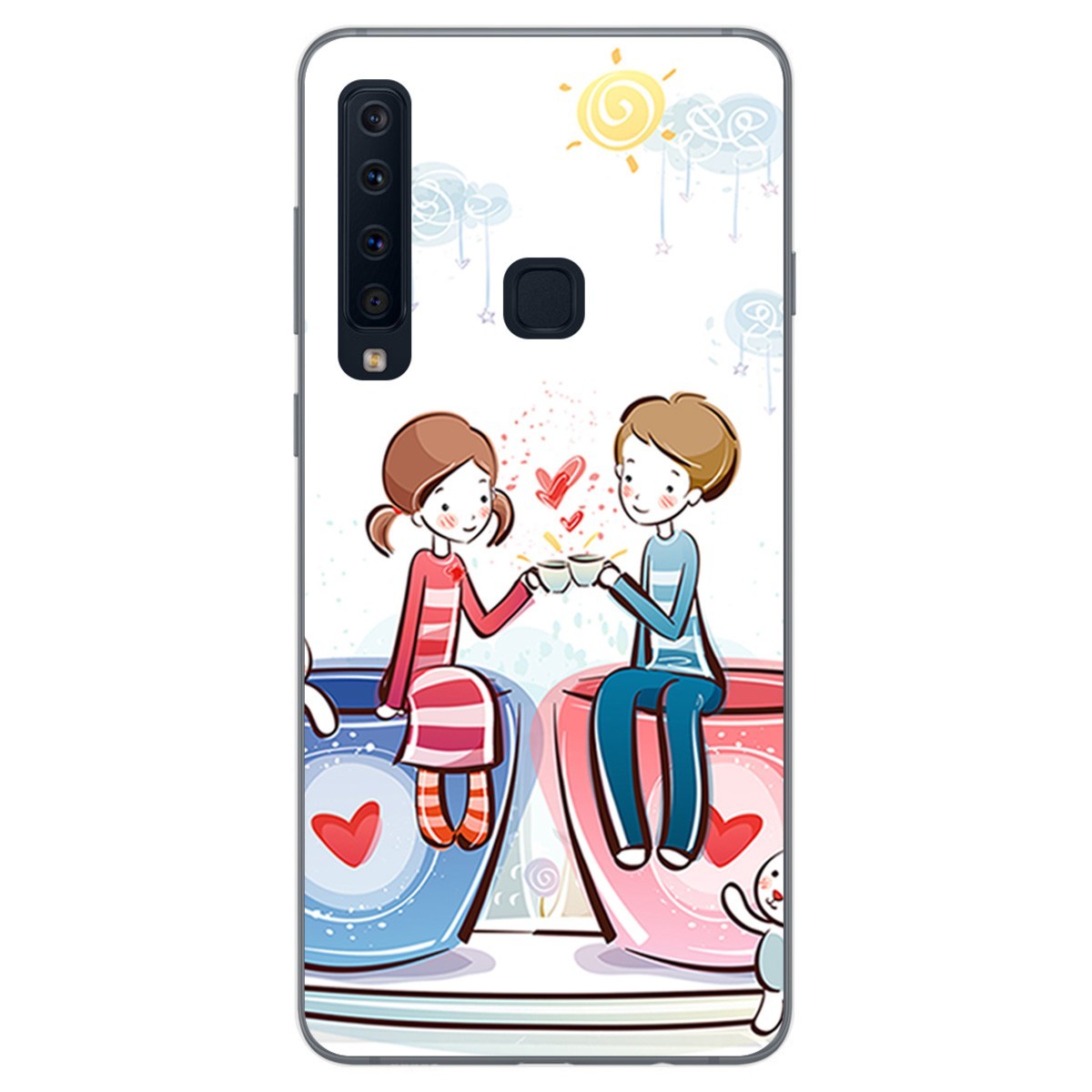 Funda Gel Tpu para Samsung Galaxy A9 (2018) Diseño Café Dibujos