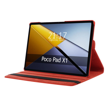 Funda Giratoria 360 para Xiaomi Poco Pad X1 color Rojo